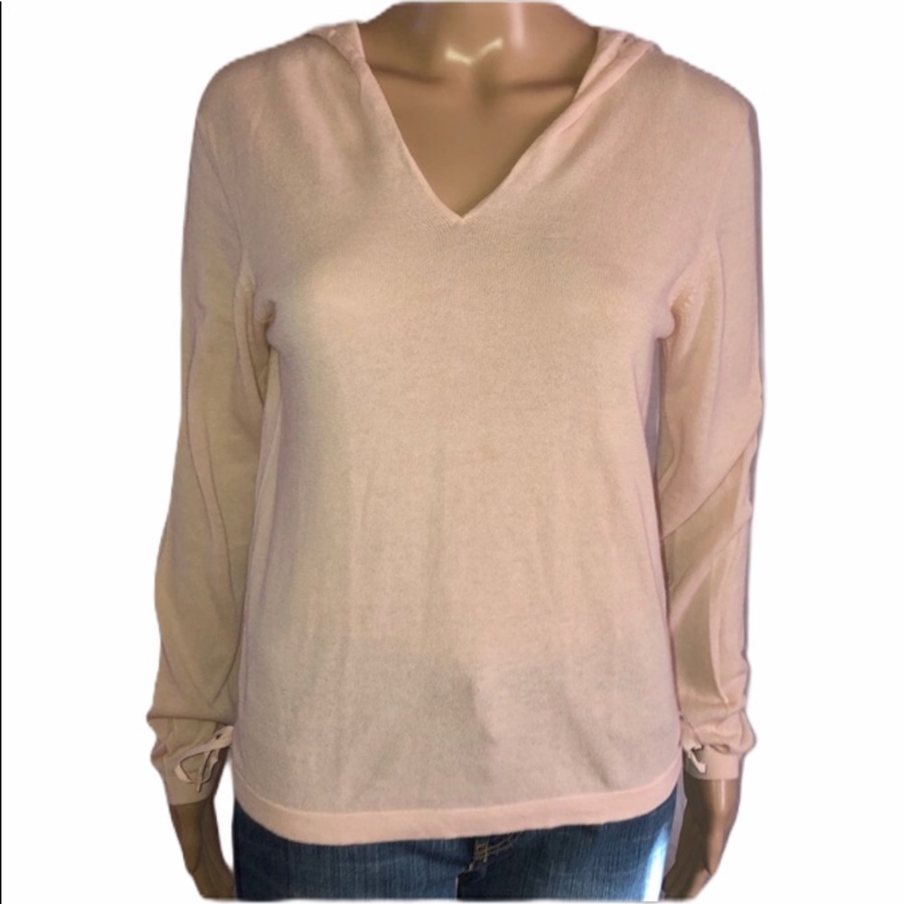 Moth hooded sweater with side ribbon ties